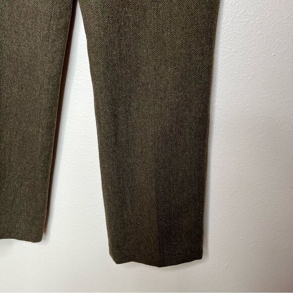 Chaps Wool Herringbone Straight Leg Poly Lined Brown Tan Pant Womens Size 12 - Picture 5 of 13